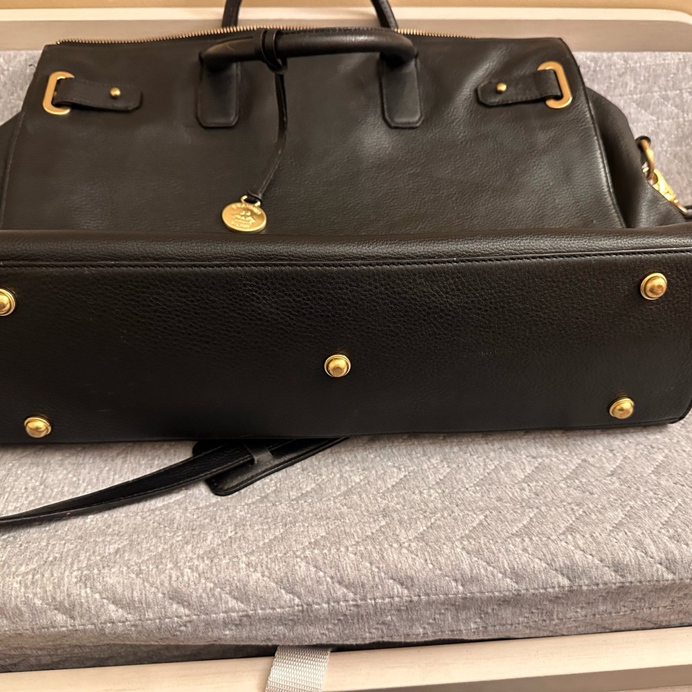 Elegant Black Leather Laptop Bag
